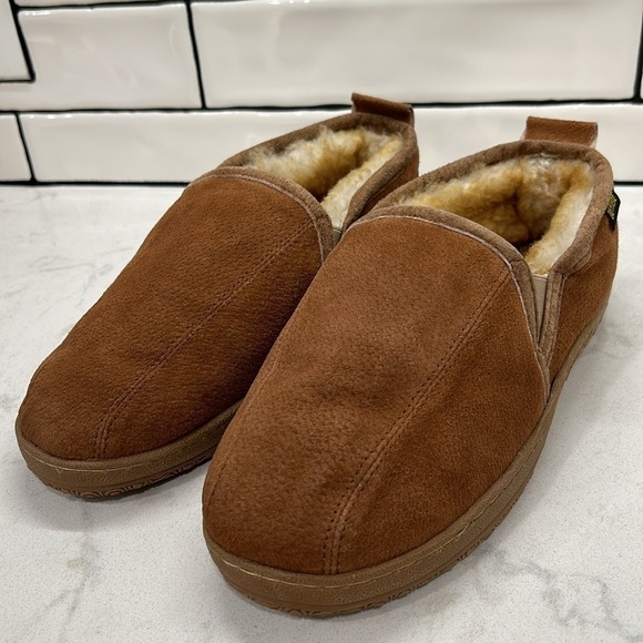 Romeo Genuine Shearling Leather OLD FRIEND Men’s Size 9 Slippers Chestnut - Picture 16 of 16